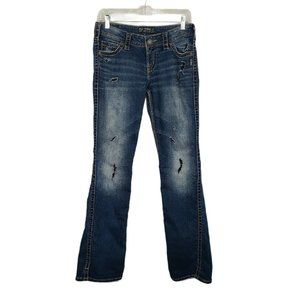 Silver Women's Bootcut Jeans Size 28x33 Distressed